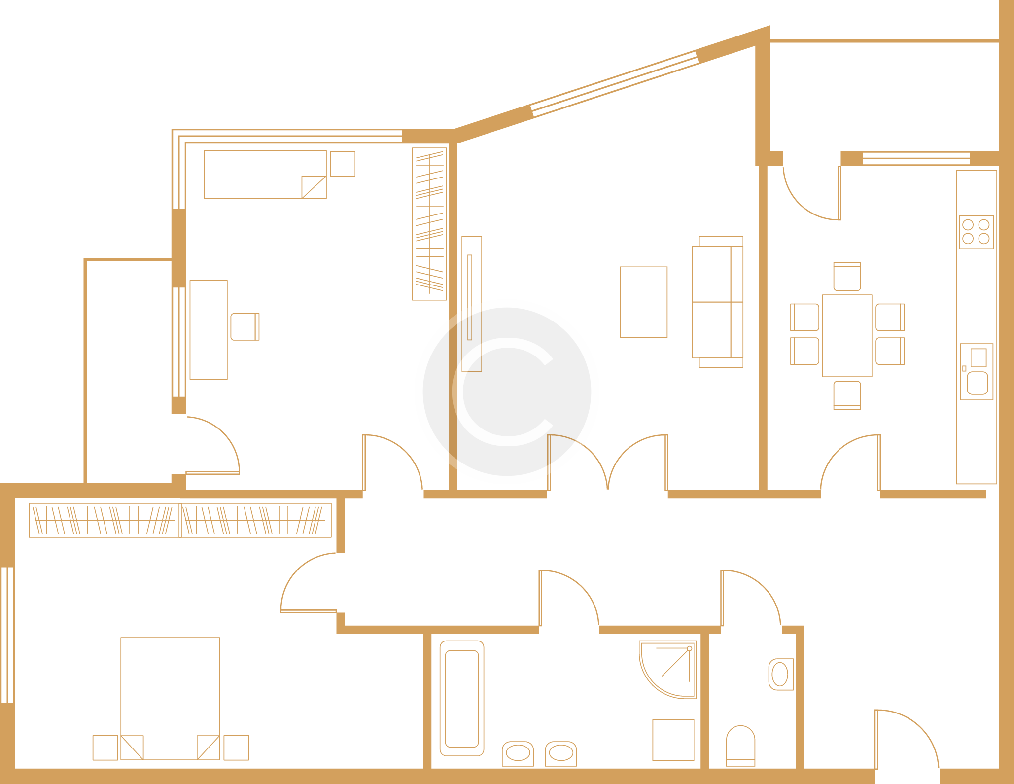 3 quartos / 2 banheiros